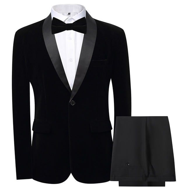 Groom Suit suit Men's Three-Piece Set Slim-Fit Korean Style Wedding Dress Business Casual Handsome Cross-Border Suit for Men