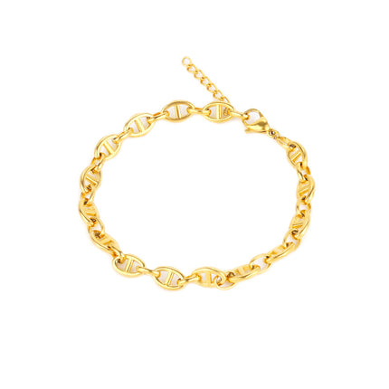 8mm Stainless Steel Japanese Chain European and American Bold Pig Nose Chain Bracelet Bag Chain Accessories Sweet Cool Style Necklace Chain
