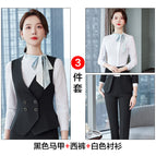 Black waistcoat trousers white shirt / S