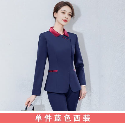 Hotel Work Clothes Autumn and Winter Women's Long Sleeve Hot Pot Restaurant Restaurant Hotel Front Desk Cashier Work Clothes