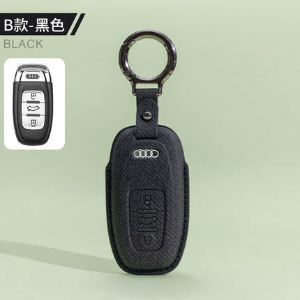 Suitable for Audi A6L Key Cover A8 Male A4L Male A7A3 Female Q3 Car Q5L Cowhide Q8 Shell Q7 Buckle Q2L Special Buckle
