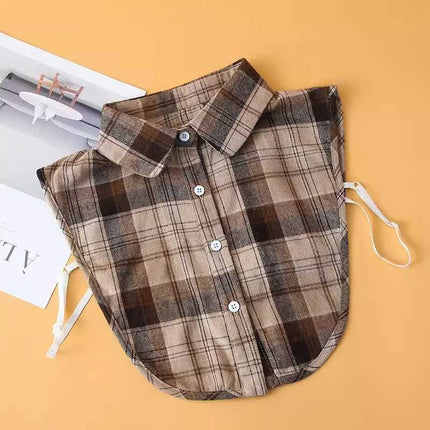 Plaid False Collar Children's Autumn and Winter All-match Decorative Collar Shirt Collar Decorative Collar with Sweater Casual False Collar