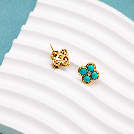 New Chinese Style Retro Style Turquoise Earrings, Charming Classic Niche Design, New Summer Style Bohemian Style