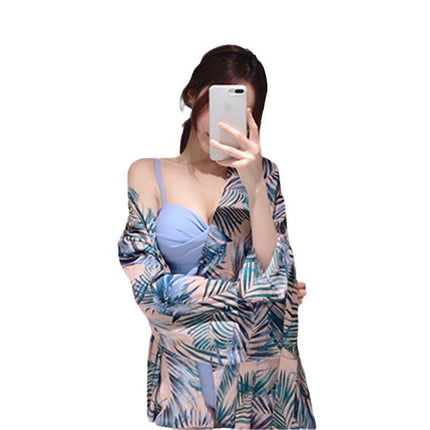 Cross-border wholesale swimsuit women's one-piece Conservative belly-covering Slim retro floral slim small chest gathered small fresh sexy