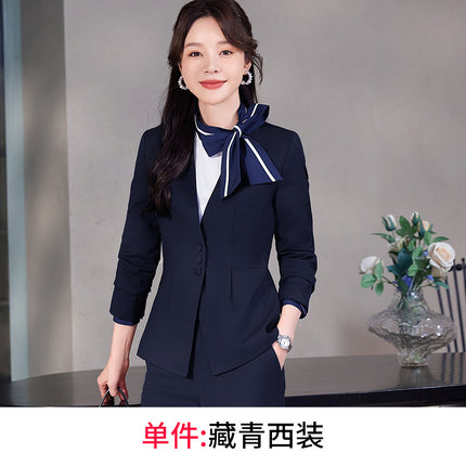 Stewardess Uniform Professional suit Female Spring and Autumn Fashion Front Desk Beautician Work Clothes Female Professional Temperament Suit Dress