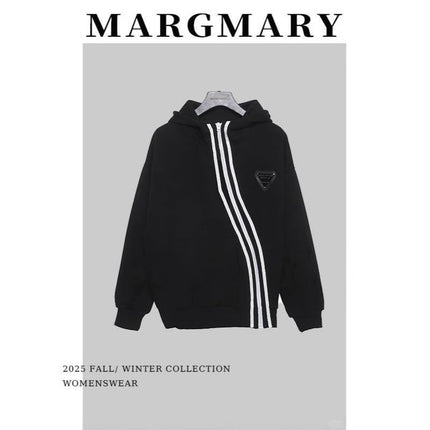 High-End Fashion Casual Sports 2025 Spring and Autumn New Popular Diagonal Zipper Hooded Sweatshirt Jacket (230636)