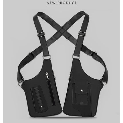 Amazon Men's Bag Retro Backpack with Underarm Satchel Multifunctional Shoulder Bag Men's Bag Outdoor Mobile Phone Bag Vest Bag