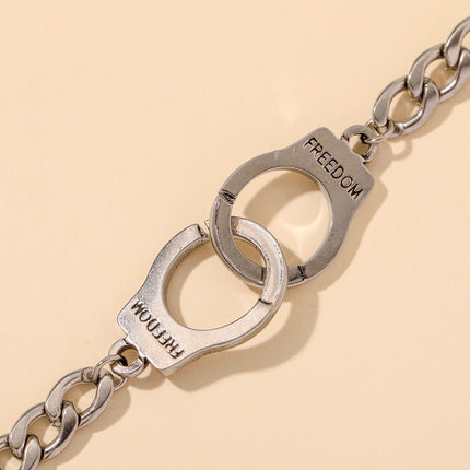 Cross-border for cold wind men's and women's bracelets European and American creative personality freedoom alloy handcuffs bracelet wholesale