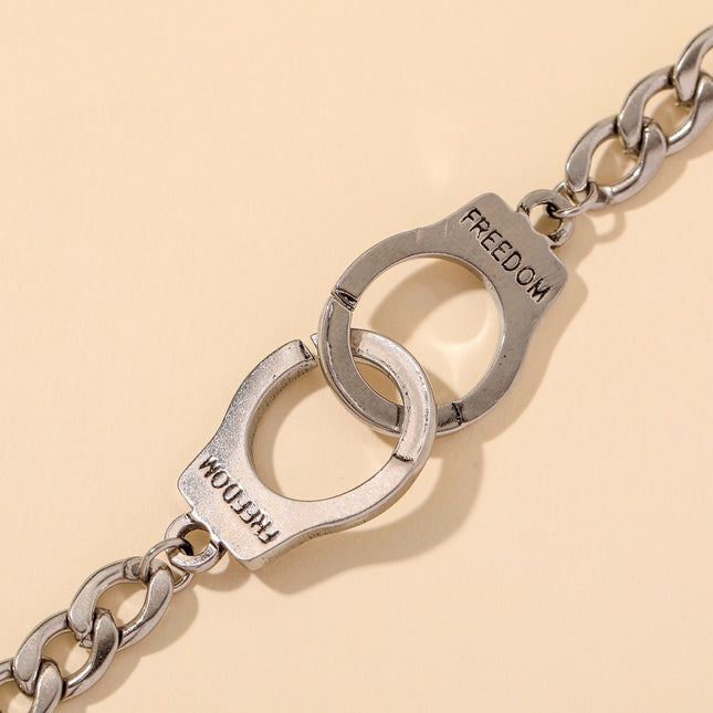 Cross-border for cold wind men's and women's bracelets European and American creative personality freedoom alloy handcuffs bracelet wholesale