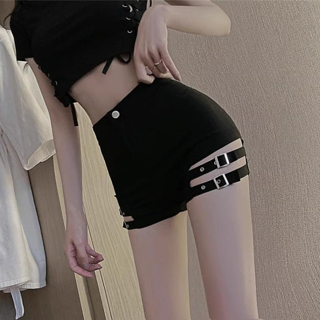 2024 Spring Internet Popular Shorts Jazz Dance Black High Waist Shorts Steel Tube Dance Hot Girls Sexy Hip Pants