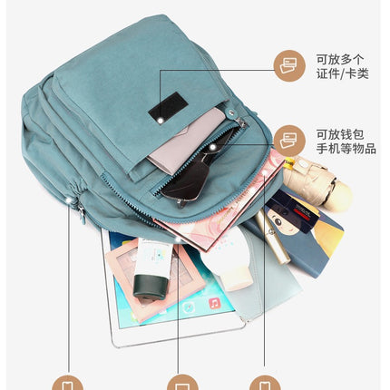 2025 New Simple Casual Women's Korean Style Solid Color Backpack Fashionable Large Capacity Backpack Women's Travel Bag