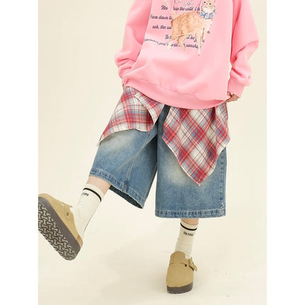 A generation of hair folding artifact color plaid fart curtain one-piece lace-up high street irregular hem Joker skirt