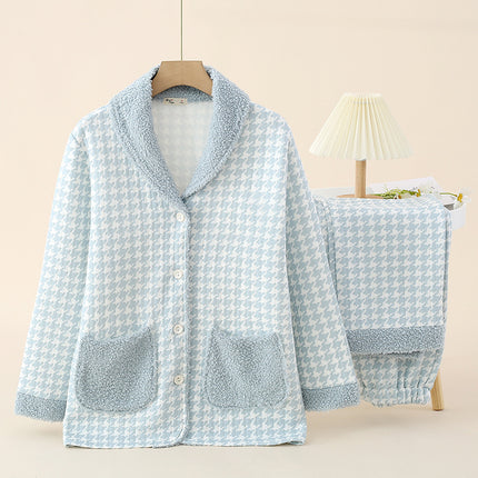 Factory high quality Autumn and Winter Air Cotton Pajamas Women's Warm Three-Layer Quilted Long-Sleeved Outwear suit