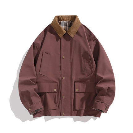 Spring and Summer Fashion Men's and Women's Warm Windproof Waterproof Casual Collar Collar Jacket