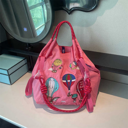 ball chain Japanese high quality eco-friendly shopping bag embroidered hand canvas bag nylon shopping bag