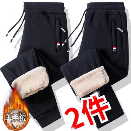 Construction Site Wear-Resistant Fleece-Lined Casual Pants Men's Cashmere Pants Loose Sports Pants Autumn and Winter Thickened Large Size Sweatpants