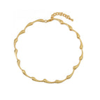 1164dy01-1 water ripple brass necklace