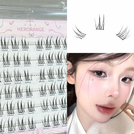 HERORANGE ~ light spring series glue-free false eyelashes soft curly segmented natural simulation cartoon eyelashes