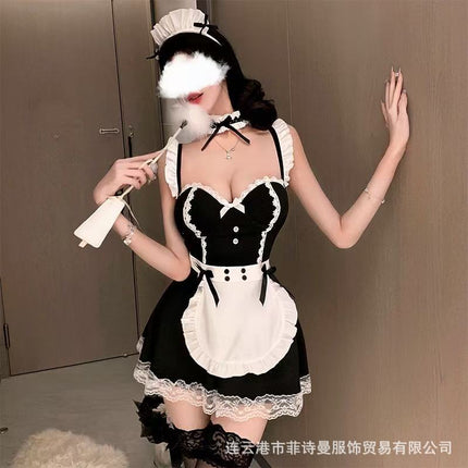 Sexy Lingerie Maid Outfit Cute Japanese Anime Otherworld Restaurant Cafe Work Uniform Long Dress Maid Cosplay Costume
