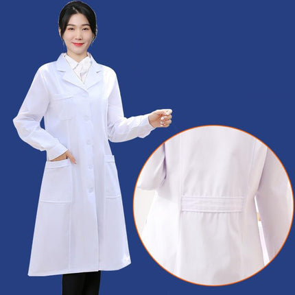 White Coat Long-sleeved Male and Female College Students Chemical Laboratory Coat Laboratory Doctor Nurse Coat Short-sleeved Physician Overalls Thick