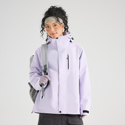 Autumn and Winter Fully Heat-Sealed Outdoor Jackets for Men and Women, Three-In-One with Detachable Fleece Lining, Windproof and Warm Mountaineering Clothing Two-Piece Set