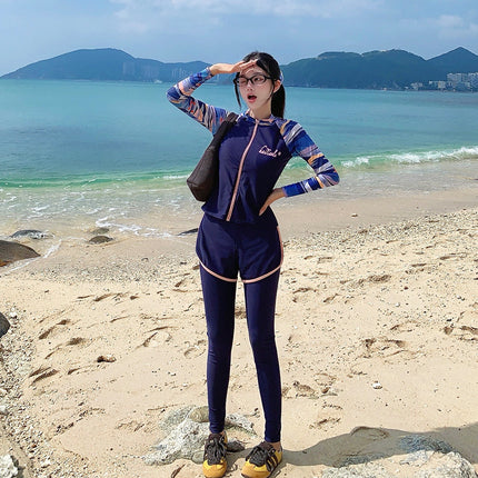 Women's Swimsuit for Hot Springs, Conservative Sun Protection, Long-Sleeved and Long-Pants Swimming Suit, Wetsuit 2025 New Jellyfish