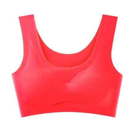 Summer Solid Color Ice Silk Seamless Women's Bra Breathable Beautiful Back Wrap Sports Yoga Sleep Girls Underwear