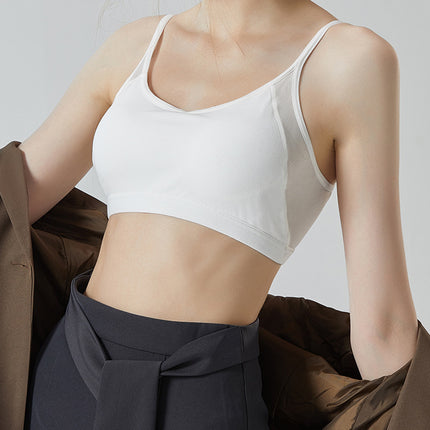 Summer Breathable Thin One-piece Camisole Vest with Chest Pad Wear-free bra Push-up Shaped bra bra