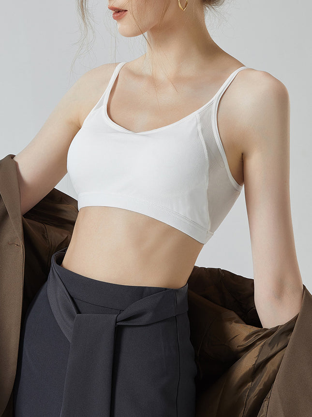 Summer Breathable Thin One-piece Camisole Vest with Chest Pad Wear-free bra Push-up Shaped bra bra