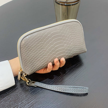 Soft Leather Small Bag for Women, Crocodile Pattern Leather Clutch Bag, 2025 New Trendy Summer Fashion Mini Mobile Phone Coin Purse