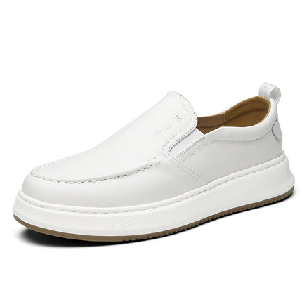 Lazy Shoes 2025 Summer New Men's Breathable Slip-On Loafers Versatile Genuine Leather Lightweight Soft Sole Men's Shoes
