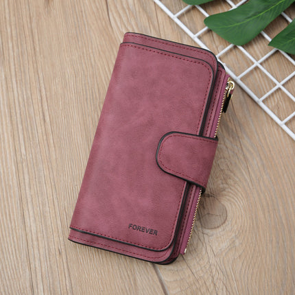 Cross-Border Large-Capacity Long Women's Frosted Pu Multi-Purpose Women's Wallet Clutch Bag Card Holder Women's High-End