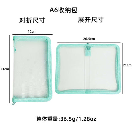 A6 Twill Transparent Storage Bag Cut Film Sticker Storage Bag Hand Account Material Solid Color Simple Fresh Pencil Bag Large Capacity