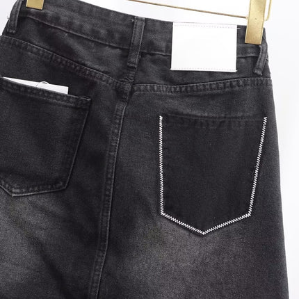 Plus Size Women's Design Denim Skirt Summer New Pear-Shaped Figure Fat mm High Waist Slimming Look A-Line Skirt