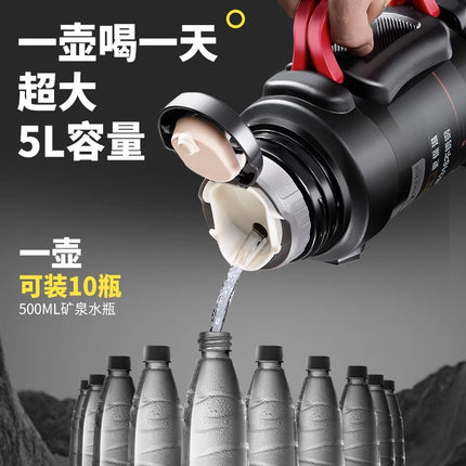 316 stainless steel outdoor thermos cup large capacity thermos pot with handle travel pot car sports double-layer water bottle