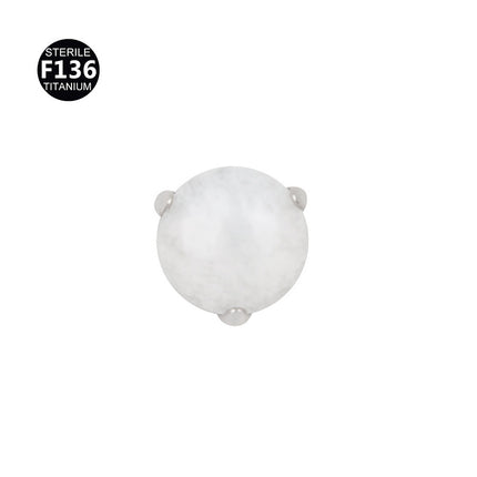 F136 titanium alloy 3.5mm natural stone 0.9 tooth puncture jewelry internal thread lip nail earring factory in stock wholesale