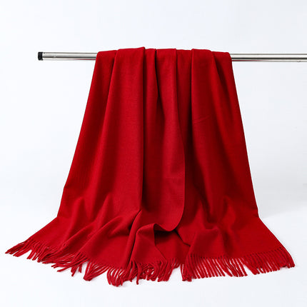 Wool Scarf Shawl High-End Versatile Cashmere Scarf Women's Winter 2025 New Men's Solid Color Scarf Wholesale