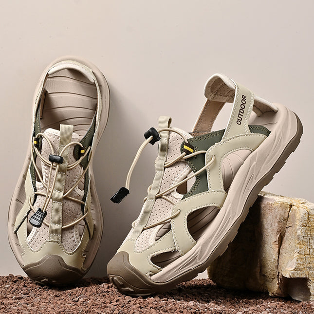 Men's Shoes 2025 Summer New Style Men's Casual Lightweight Sandals Breathable Closed-Toe Beach Shoes Soft Sole
