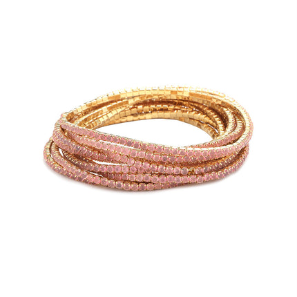 2.0mm Superfine Rhinestone Bracelet Stretch Bridal Bracelet Korean Style Single Row Flash Diamond Stretch Crystal Bracelet