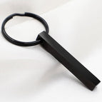 Glossy without lettering / Black long keychain