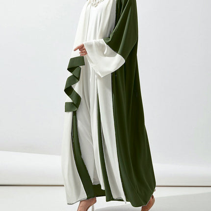 Mid-Length Dubai Clothing Sun-Protective Patchwork Cardigan Robe