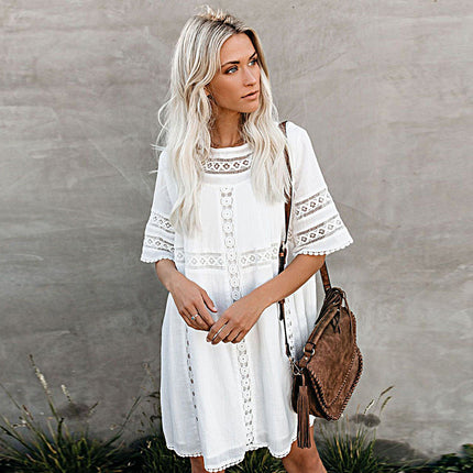 2023 new European and American style rayon multi-lace beach skirt bikini blouse seaside holiday skirt bathing suit sun protection