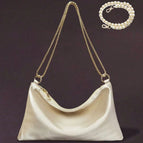 Champagne color bag + 47cm pearl chain