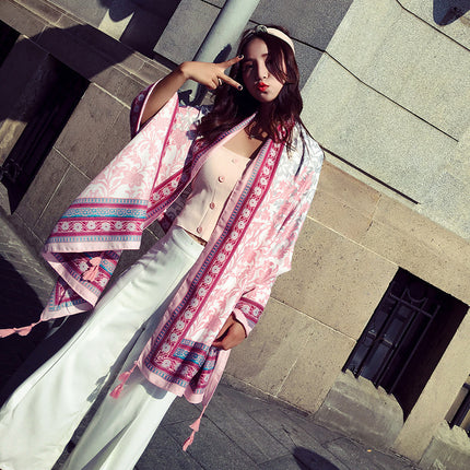 Ethnic Style Scarf, Sun Protection Shawl for Women, Yunnan Qinghai Grassland Travel Wear Silk Scarf, Seaside Beach Towel, Thin Style