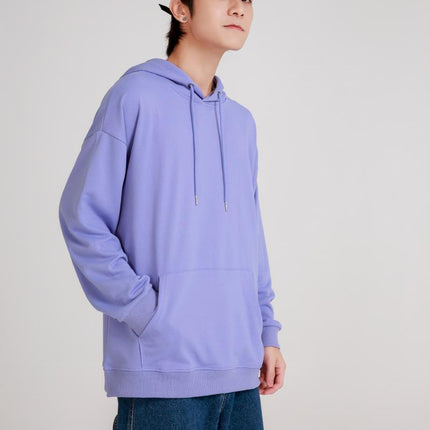 American fashion brand 260g pullover casual loose hooded sweater dopamine solid color heavy shoulder hoodie in spring and autumn