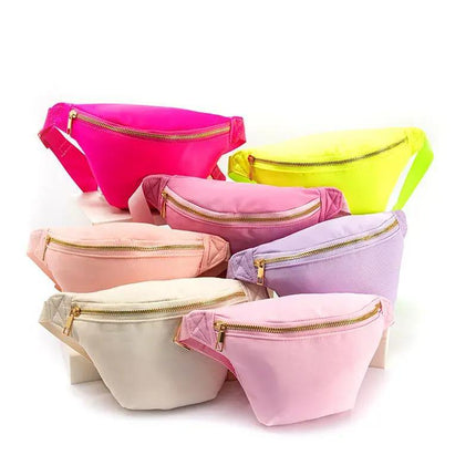 Cross-border Waist Bag Women's High-end High-capacity Rainbow Plaid Printed Chest Bag Multi-functional Waterproof Outdoor Crossbody Backpack