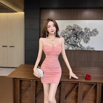 Low-cut Figure Lace Hip Skirt Tight Strap Night Head Shop Sexy dress Women