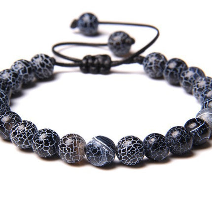 Amazon Hot Selling Natural Stone Beaded Bracelet 8mm Adjustable Size Blue Pine Volcanic Stone Bracelet Manufacturers in stock