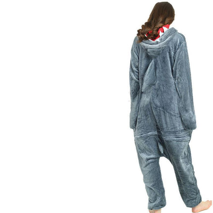 Manufacturer's Flannel Cartoon One-Piece Animal Pajamas for Children and Adults, Unicorn, Dinosaur, Pegasus Pajamas, Couple Style