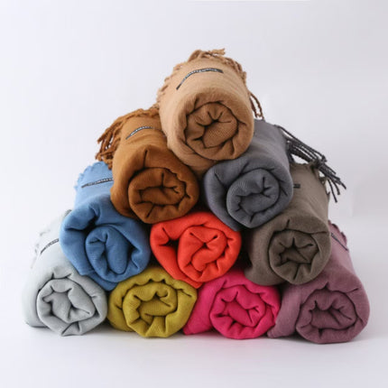 Solid color cashmere scarf women's thin scarf long air conditioning shawl autumn and winter warm Malaysia headscarf wholesale